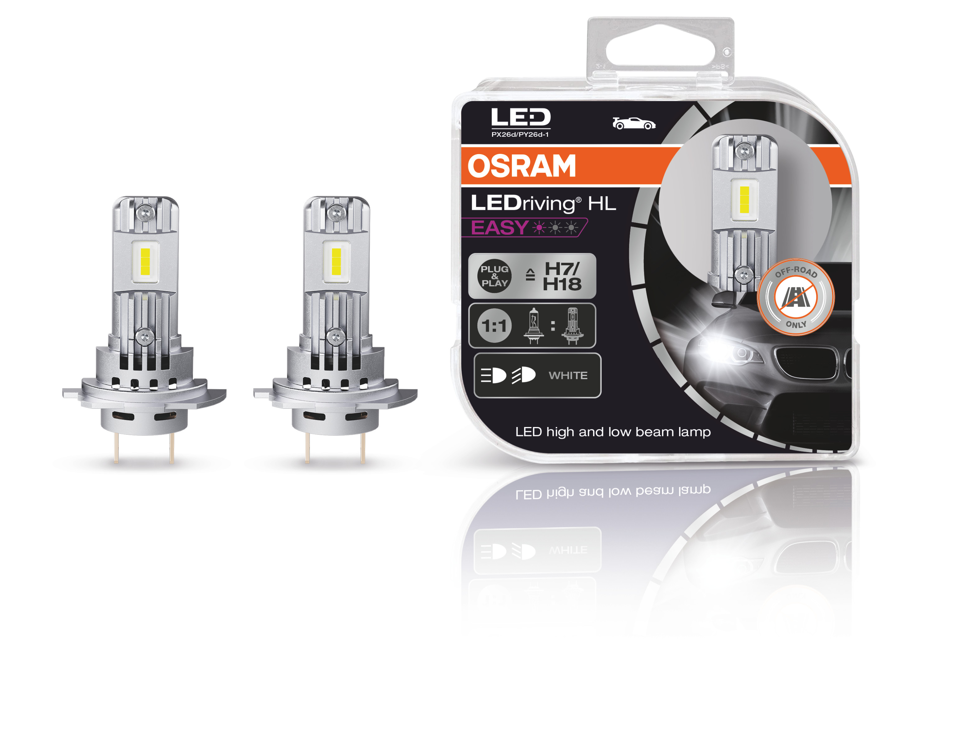 OSRAM LEDriving HL EASY H7/H18 12V 16.2W PX26d/PY26d-1 6000K White 2St.