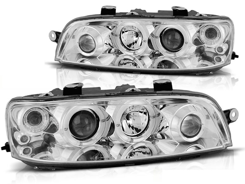 Koplampen Fiat Punto 99-03 Angel Eyes chroom