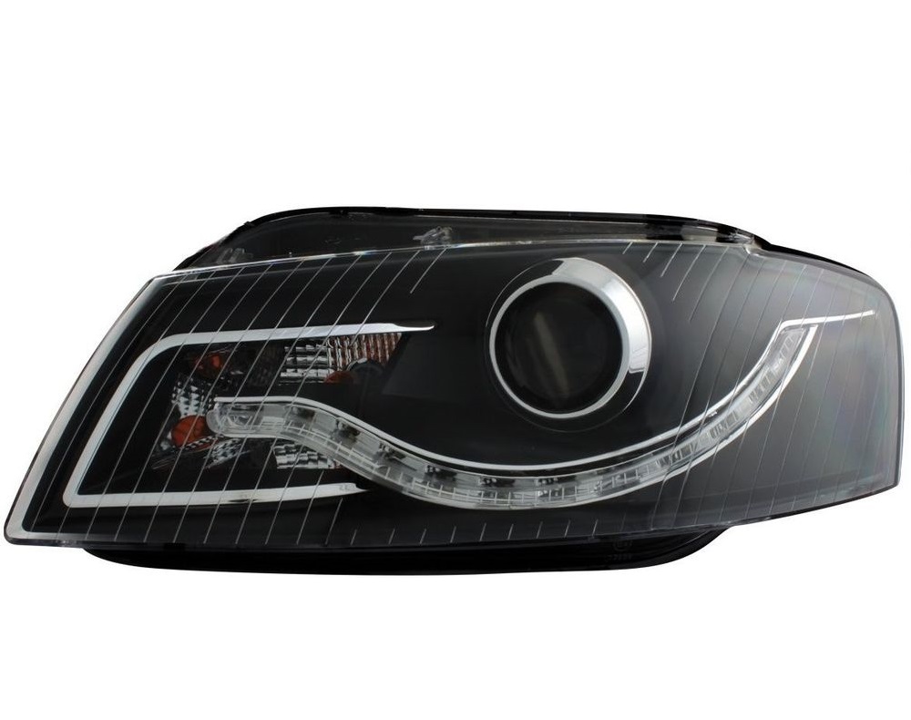 Koplampen Audi A3 8P 03-08 LED Devil Eyes DRL look zwart