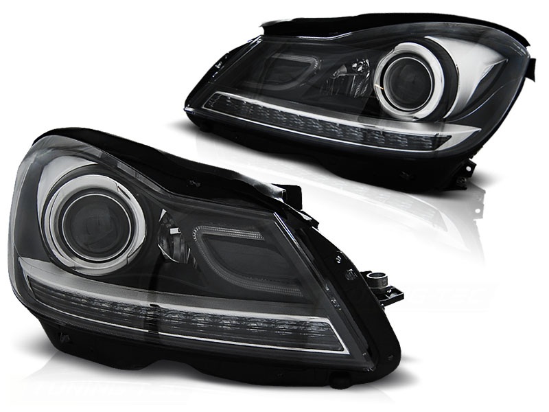 Koplampen Mercedes W204 2011-.. Xenon look DRL