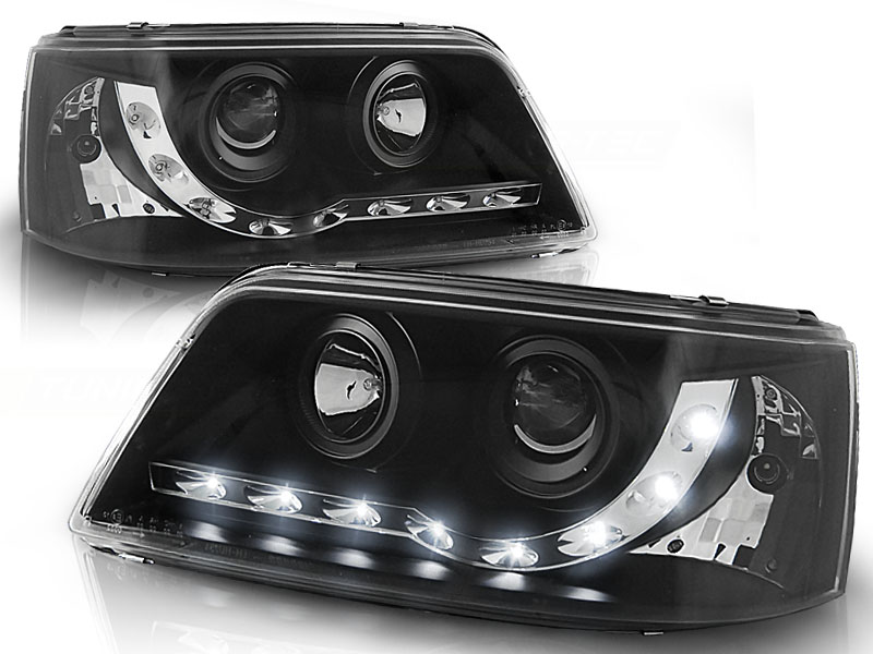 Koplampen VW Transporter T5 03-10 LED zwart