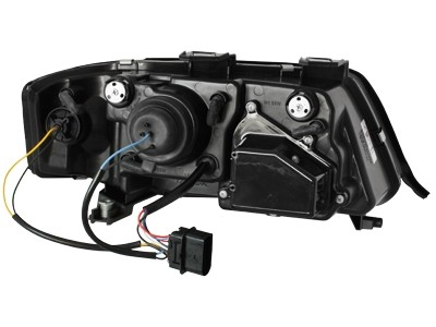 Koplampen Audi A6 97-01 Devil Eyes DRL look zwart