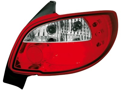 Achterlichten Peugeot 206 LED rood/wit