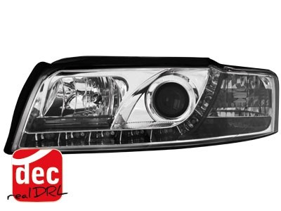 Koplampen Audi A4 8E 01-04 Devil Eyes real DRL LED Chroom