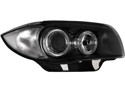 Koplampen BMW 1 Serie E87 Angel Eyes zwart