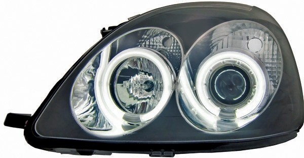 Koplampen Toyota Yaris angel eyes helder zwart 98-05