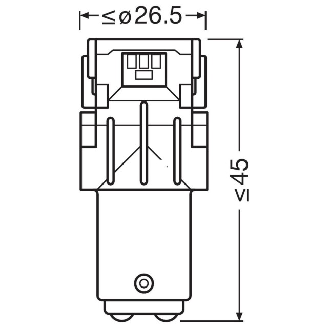 BAY15D Osram LEDriving P21/5W 7528DYP-02B 3W Amber