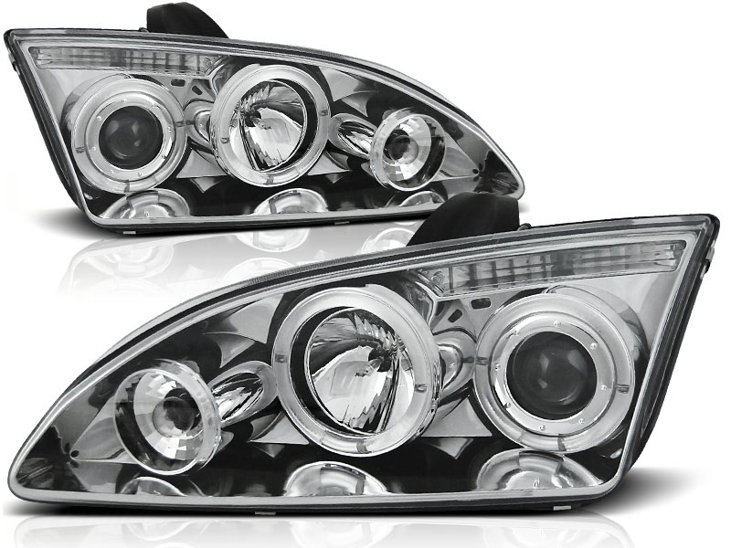 Koplampen Ford Focus 04-08 Angel Eyes chroom