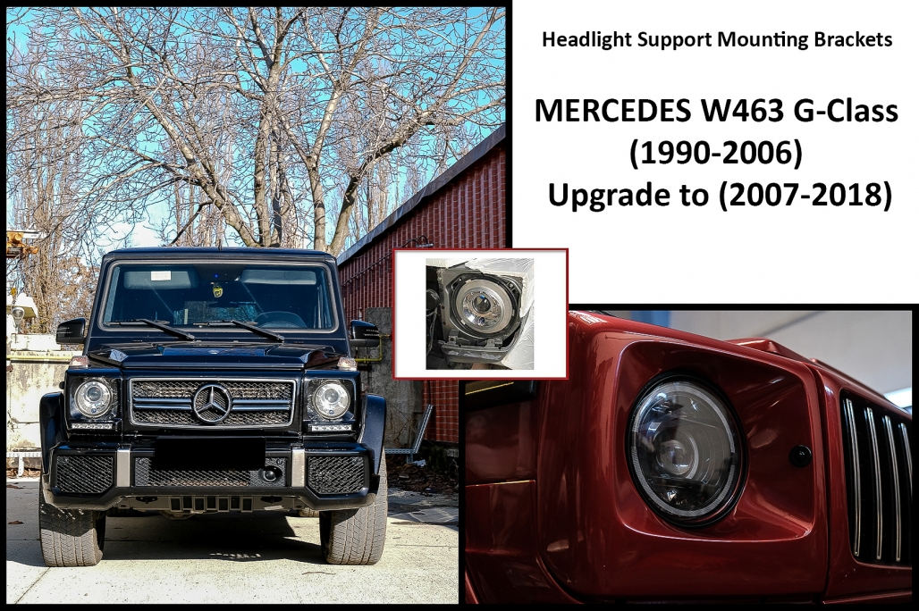 Koplampsteun Montagebeugels geschikt voor Mercedes W463 G-Klasse (1990-2006) Upgrade naar (2007-2018