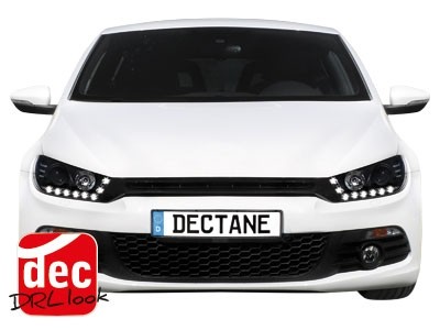 Koplampen VW Scirocco 08-14 DRL look Devil Eyes Zwart