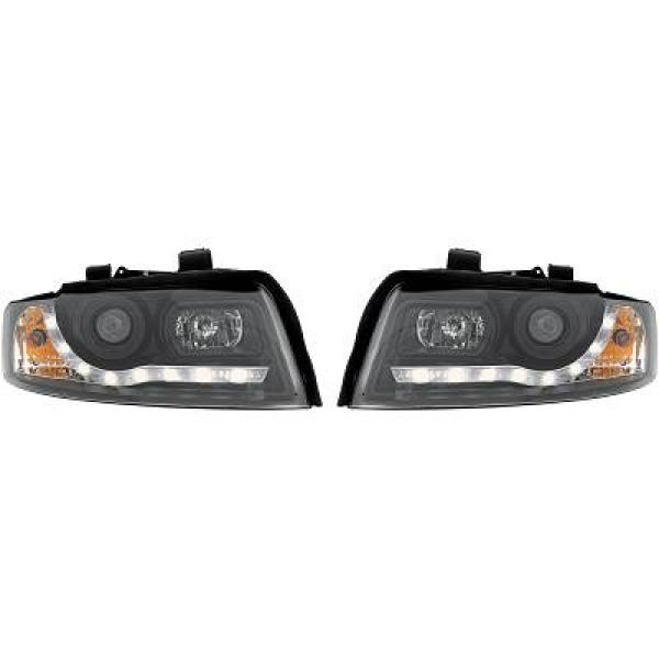 Koplampen Audi A4 8E 00-04 DRL-Look Zwart