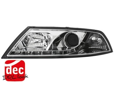 Koplampen Skoda Octavia 05-09 DRL look Devil Eyes HID chroom