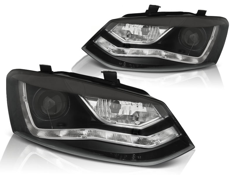 Koplampen VW Polo 6R 10-14 LED Daylicht Zwart