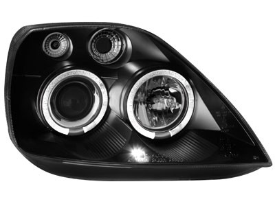 Koplampen Ford Fiesta MK6 02-05 Angel Eyes zwart