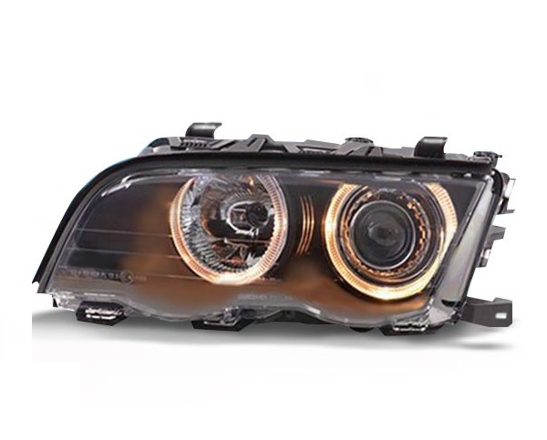 Koplampen BMW E46 98-01 Sedan/Touring Angel Eyes zwart