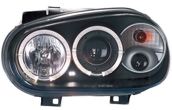 Koplampen VW GOLF IV 97-03 Angel Eyes Zwart