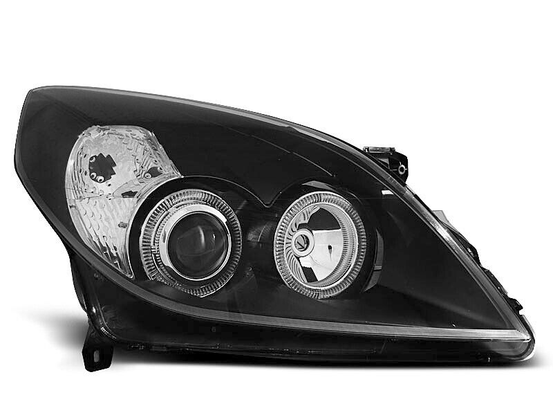 Koplampen Opel Vectra C 05-08 Angel Eyes zwart