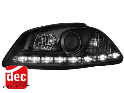 Koplampen Seat Ibiza 6L/Cordoba 03-08 Devil Eyes real DRL LED Zwart