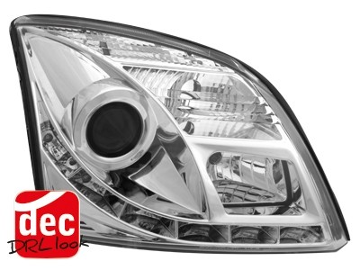 Koplampen Opel Vectra C chroom DRL-look 02-08