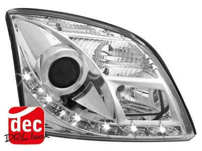 Koplampen Opel Vectra C chroom DRL-look 02-08