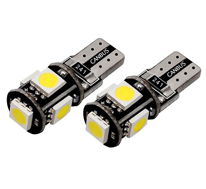 LED T10 W5W Canbus Lampjes 5SMD 5050 lampjes Ice white