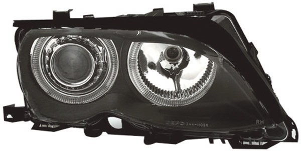 Koplampen BMW E46 01-05 Sedan/Touring Angel Eyes zwart