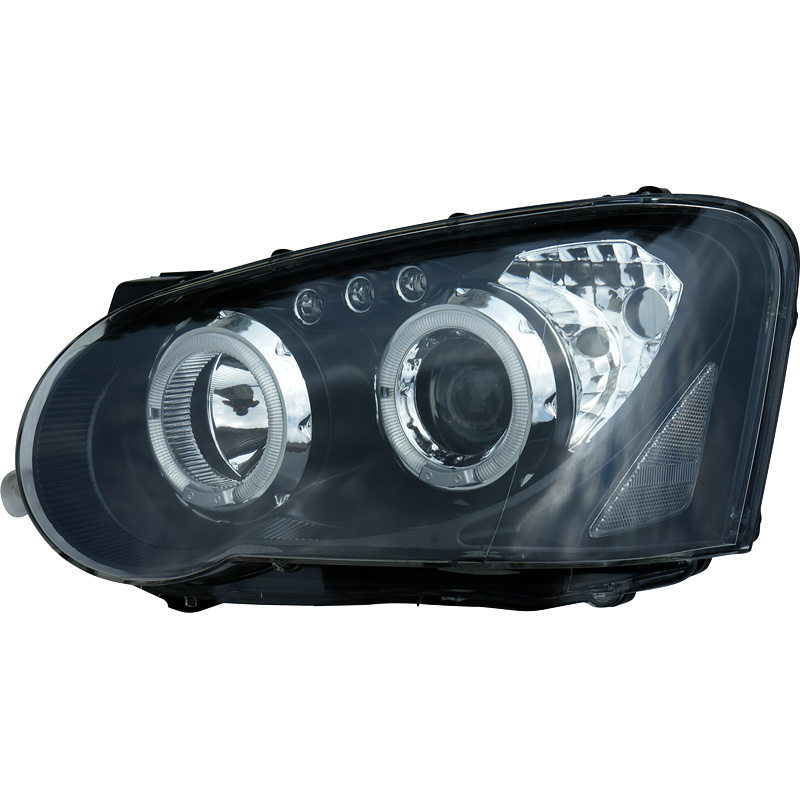 Set Koplampen  Subaru Impreza 2003-2005 - Zwart - incl. Angel-Eyes