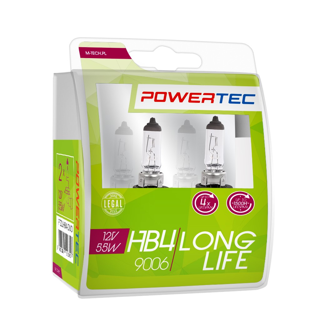 HB4 lampen Powertec Long Life HB4 12V DUO
