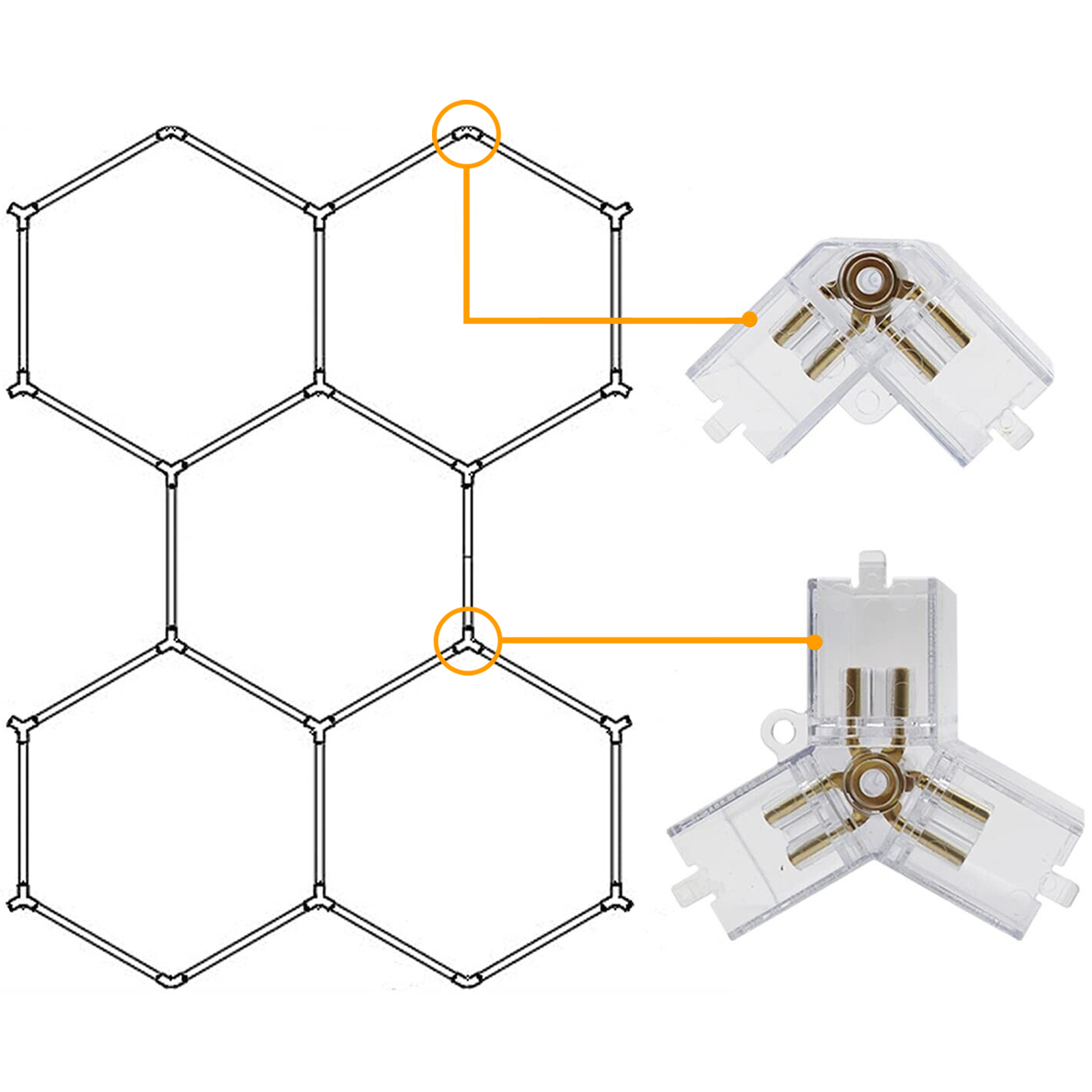 Hexagon verlichting LED paneel 2.40 x 4.80 m