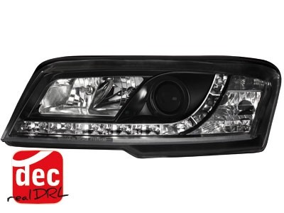 Koplampen Fiat Stilo 3drs 01-08 Devil Eyes real DRL LED Zwart