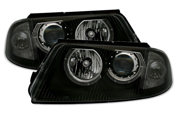 Koplampen VW Passat 3BG Angel Eyes zwart