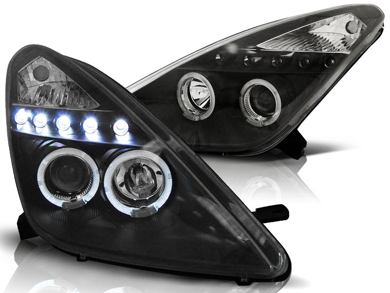 Koplampen Toyota Celica T230 99-05 Angel eye LED Zwart