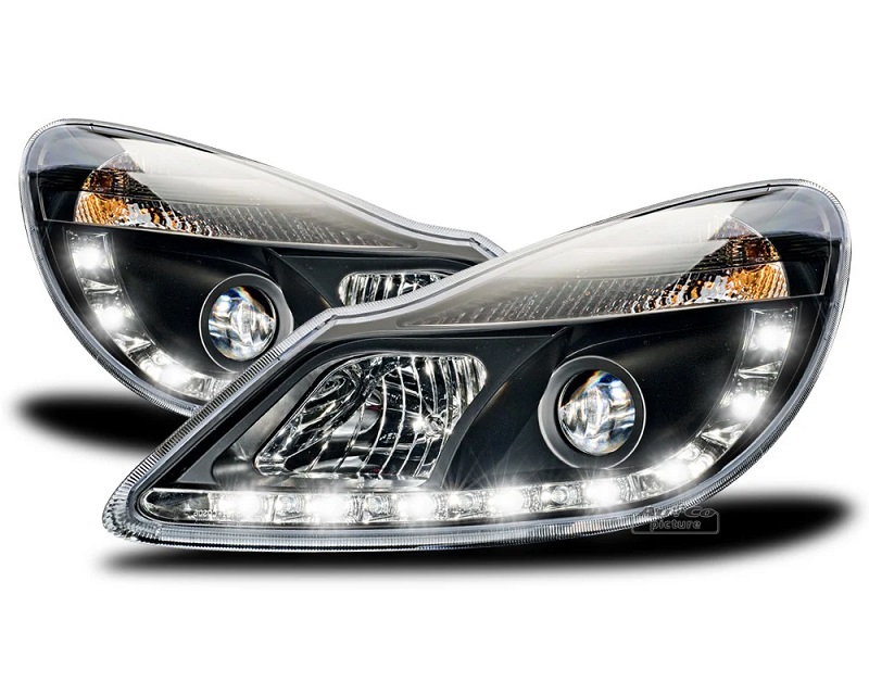 Koplampen Opel CORSA D 06-10 DRL Zwart