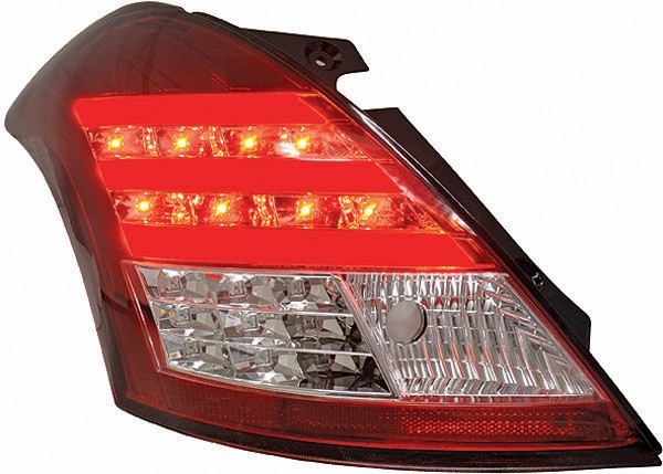 Achterlichten Suzuki Swift met Tube en LED 10- Rood/Chroom