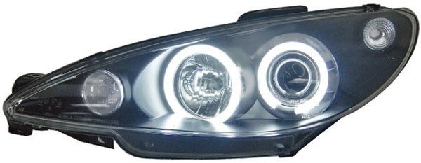 Koplampen Peugeot 206 98-02 Angel Eyes LED V2