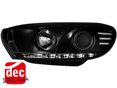 Koplampen VW Scirocco 08-14 DRL look Devil Eyes Zwart