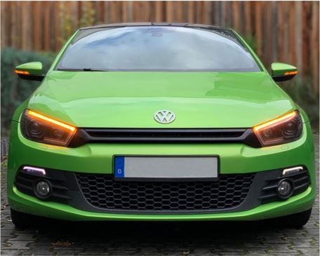 Koplampen VW Scirocco lll facelift 15-18 DRL Dynamic LED Zwart