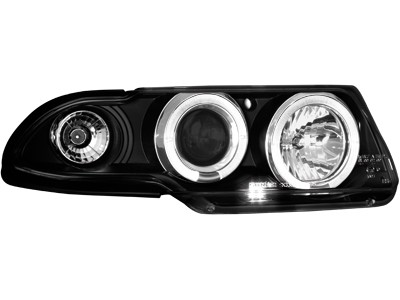 Koplampen Opel Astra F Angel Eyes 94-97 zwart