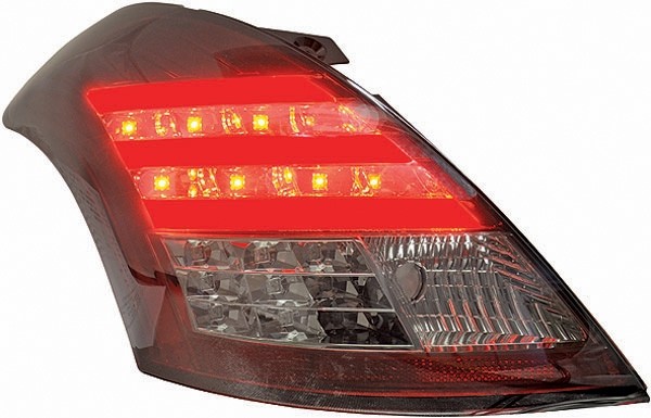 Achterlichten Suzuki Swift met Tube en LED 10- Rood/Smoke