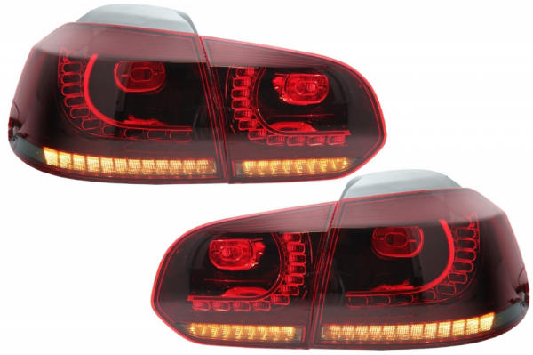 Achterlichten led VW Golf VI 10/08- R-look Dynamic LED Donker Rood/Smoke