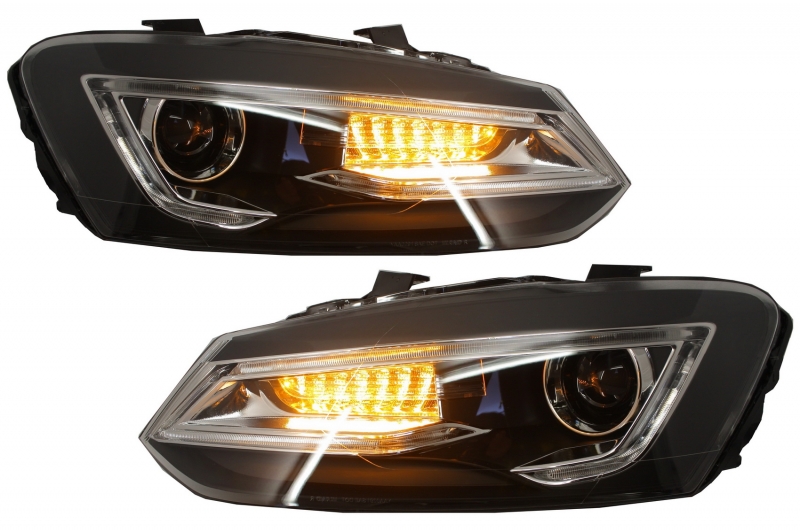 Koplampen VW Polo 6R / 6C LED Light Bar Devil Eye Look