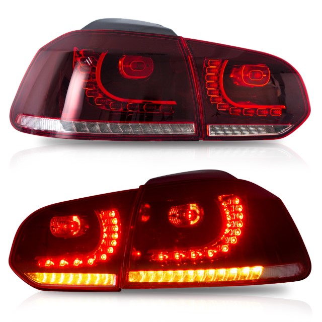 Achterlichten led VW Golf VI 10/08- R-look Dynamic LED Donker Rood