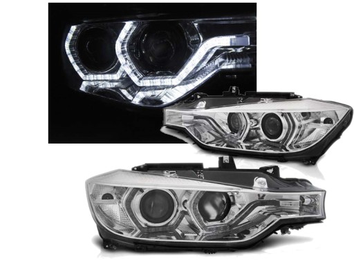 Koplampen BMW 3-Serie F30/F31 Angel Eyes LED DRL Chroom