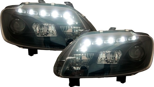 Koplampen VW Touran 03-06 DRL Zwart