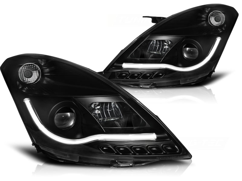 Koplampen Suzuki Swift 10- Tube Light LED Zwart