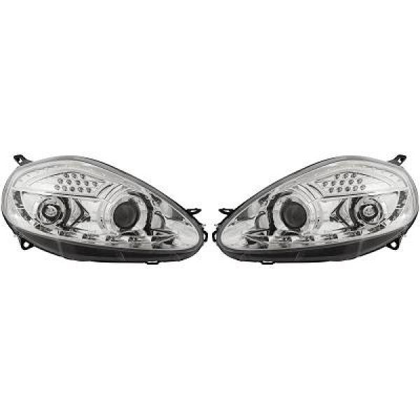 Koplampen Fiat Grande Punto 05-10 Chroom LED