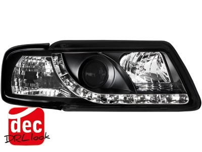 Koplampen Audi A3 8L LED Devil Eyes DRL look Zwart