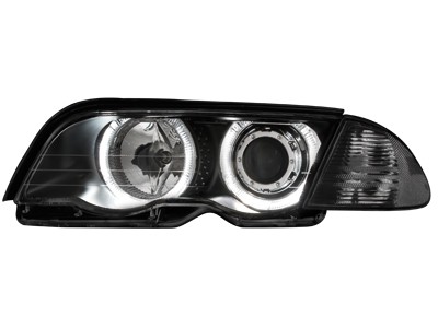 Koplampen BMW E46 98-01 Sedan/Touring LED Angel eyes Zwart