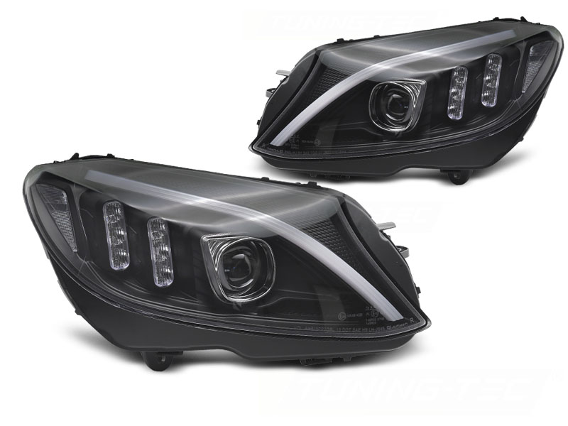 Koplampen Mercedes C-Klasse W205 LED Tube Zwart