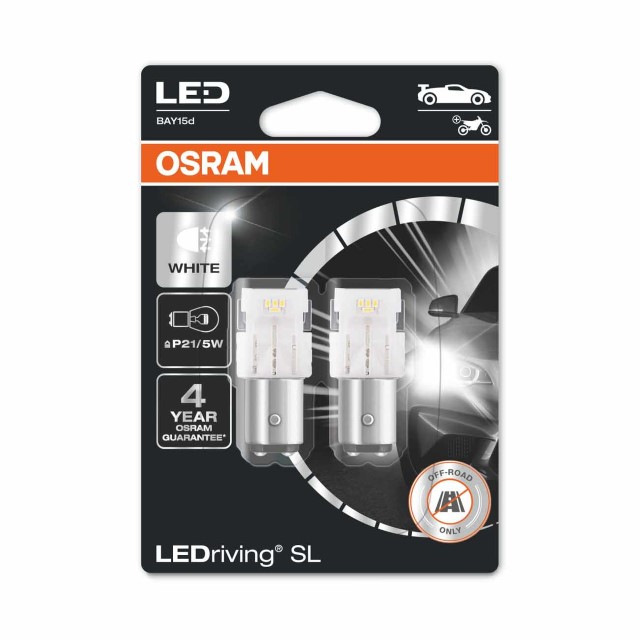 BAY15D Osram LEDriving P21/5W 7528DWP-02B 3W Wit